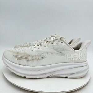 Hoka One One Clifton 9 Wide Women Size 9.5D 1132211-WWH White Running Shoes